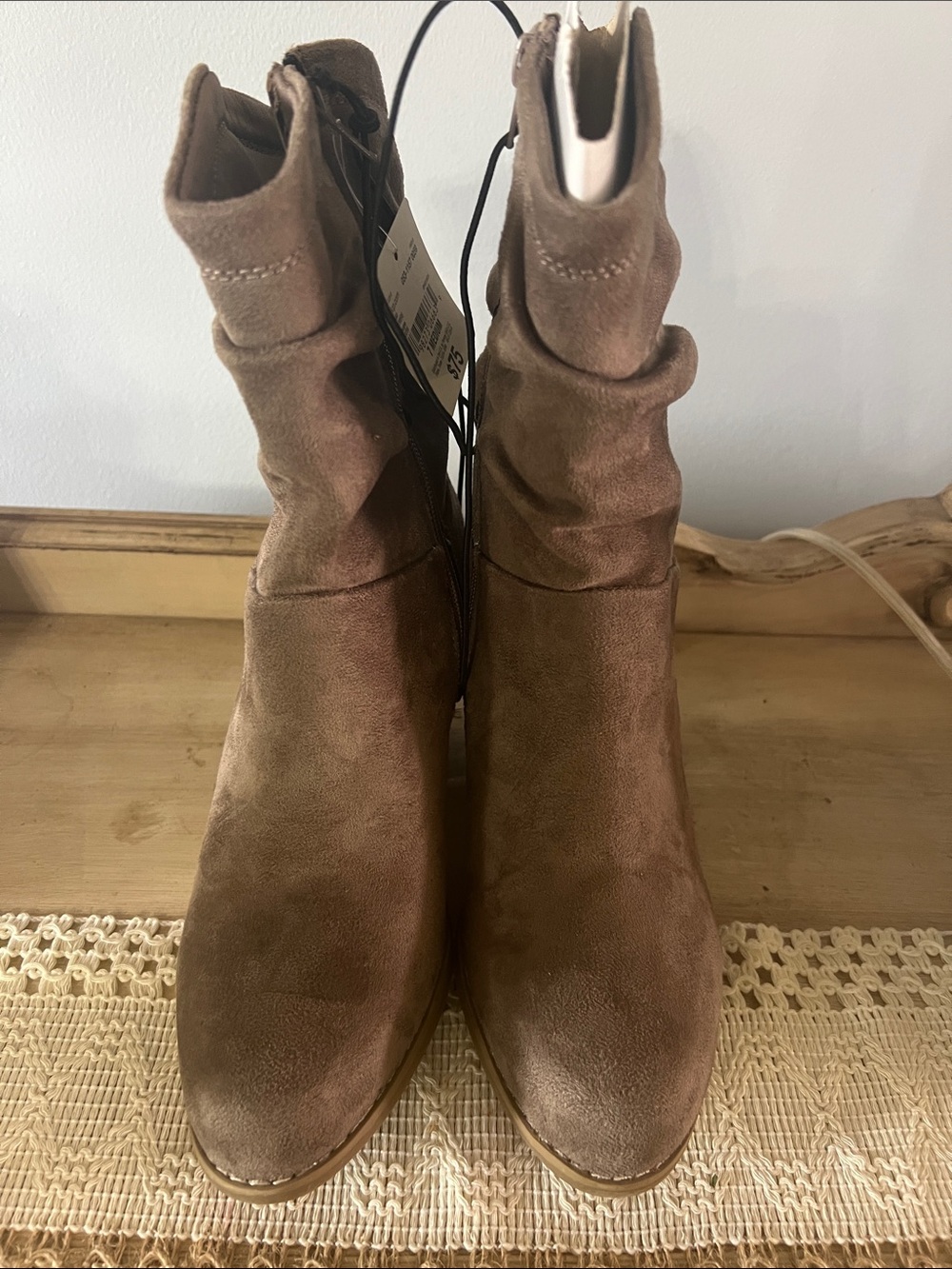 a.n.a Brown Suede Slouch Ankle Boots